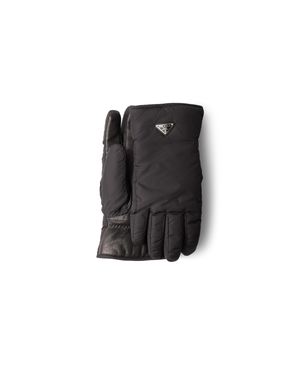 Prada Handschuhe Aus Re-Nylon, Herren, Größe 10 - Schwarz