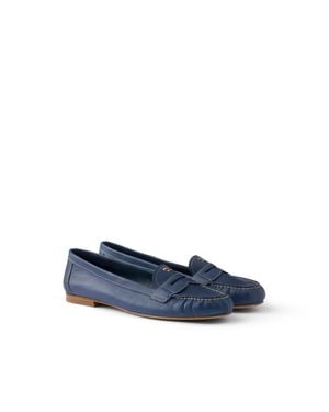 Prada Leather Loafers - Blue