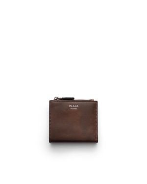 Prada Small Leather Wallet - Brown