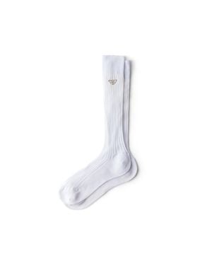 Prada Socken Aus Baumwolle, Damen, Größe - Weiß