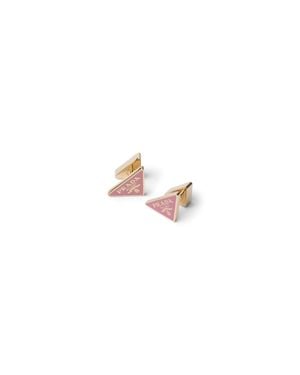 Prada Enamelled Metal Earrings - White
