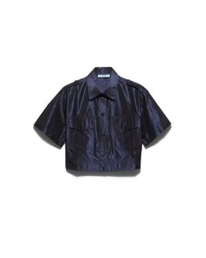Prada Cropped Taffeta Shirt - Blue