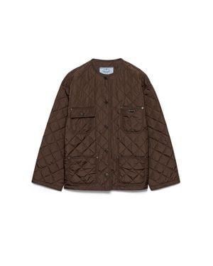Prada Lightweight, Quilted Re-Nylon Jacket - Brown