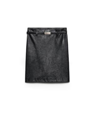 Prada Nappa Leather Skirt - Black