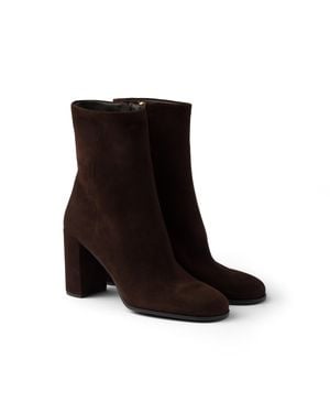 Prada Suede Booties - Black