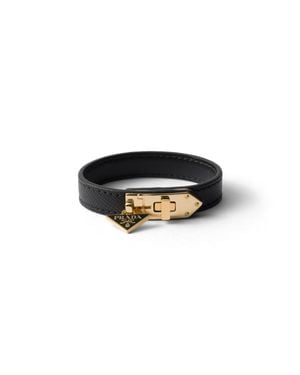 Prada Saffiano Leather Bracelet - Black