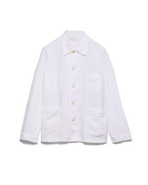 Prada Single-Breasted Linen Jacket - White