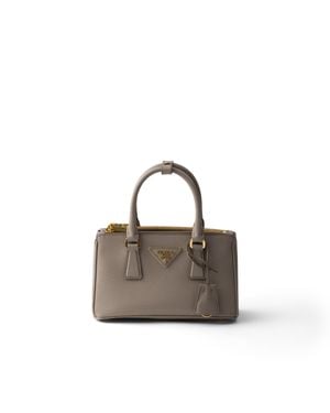 Prada Galleria Mini Saffiano Leather Bag, Clay - Gray
