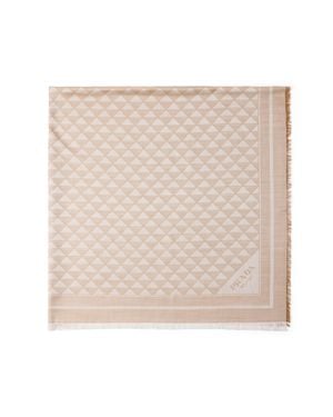 Prada Silk And Wool Shawl - Natural