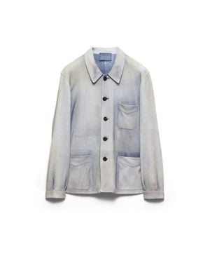 Prada Suede Caban Jacket, Sky - Grey