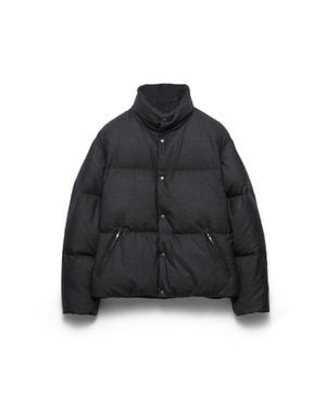 Prada Mittelschwere Daunenjacke Aus Kaschmir, Herren, Größe - Schwarz
