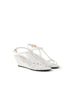 Prada Patent Leather Sandals - White