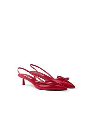 Prada Patent Leather Slingback Court Shoes - Pink