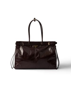 Prada Bonnie Extra-Large Leather Handbag - Black