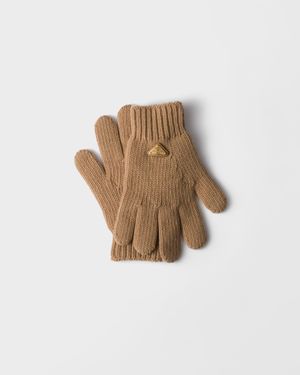 Prada Wool Gloves - White