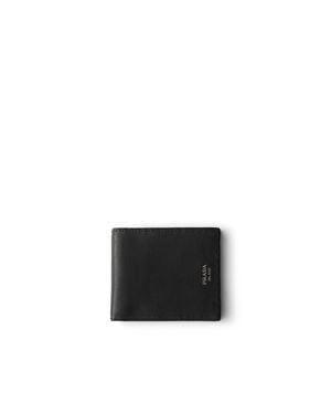 Prada Antiqued Leather Wallet - Black