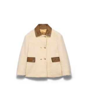 Prada Double-Breasted Aspen Jacket - Natural