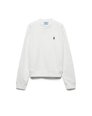 Prada Crew-Neck Cotton Sweatshirt - White
