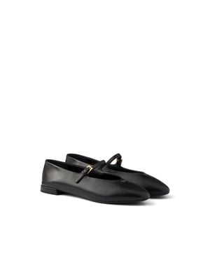 Prada Ballerinas Aus Leder, Damen, Größe - Weiß