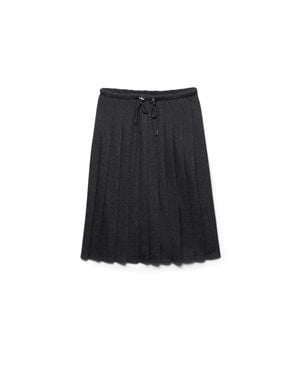 Prada Jupe Mi-Longue Plissée - Black