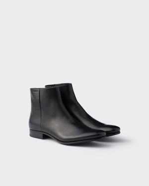 Prada Bottines En Cuir - Blanc