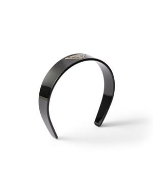 Prada Headband Mit Triangolo-Logo, Damen - Schwarz