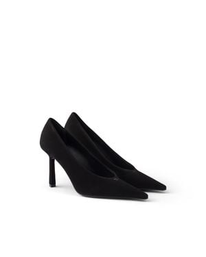 Prada Suede Pointy Toe Pumps - Black