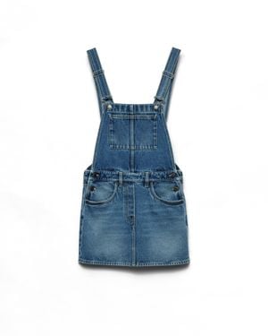 Prada Denim Bib Overall Mini-Dress - Blue
