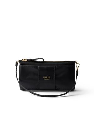 Prada Reißverschlusstasche Aus Nappa-Leder, Damen - Schwarz