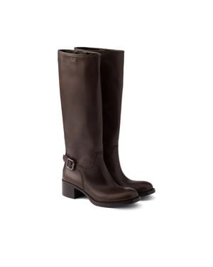 Prada Leather Boots - Black