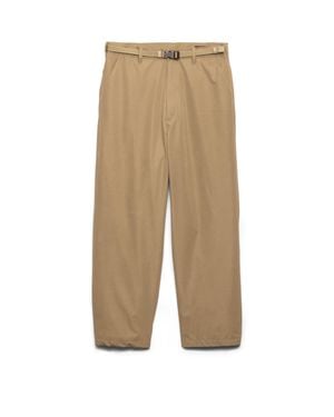 Prada Belted Straight-Leg Pants - Natural