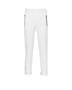 Prada Logo-Print Tapered Trousers - White