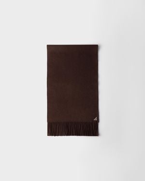 Prada Silk And Cashmere Scarf - Brown