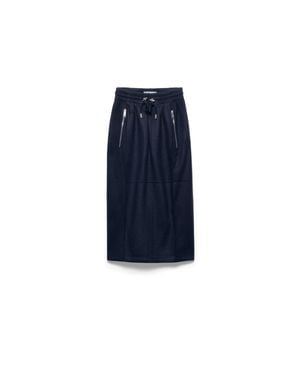 Prada Wool-Cashmere Midi Skirt - Blue