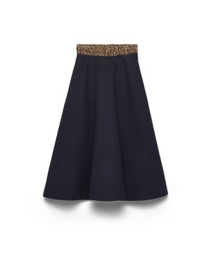 Prada Light Cashmere And Wool Skirt - Blue