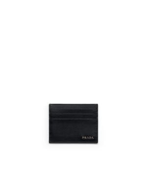 Prada Saffiano Leather Card Holder - White