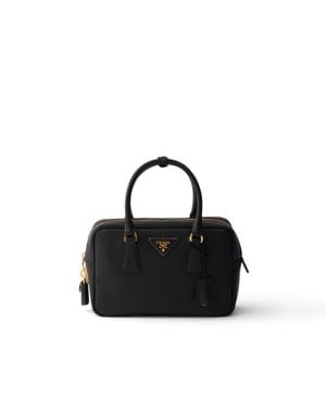 Prada Small Saffiano Leather Top-Handle Bag - Black