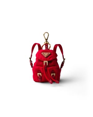 Prada Mini-Icon-Schlüsselanhänger Aus Re-Nylon, Damen - Rot