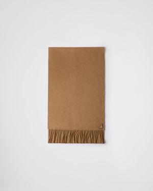 Prada Silk And Cashmere Scarf - Natural