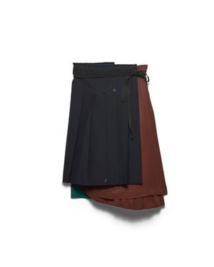 Prada Rush Stitch Fabric Patchwork Skirt - Black