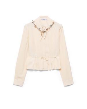 Prada Chemise En Crêpe Marocain, Femme, Taille - Blanc