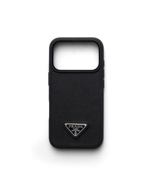 Prada Saffiano Leather Case For Iphone 17 Pro - Black