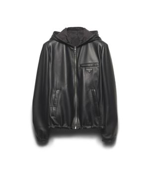 Prada Reversible Nappa Leather And Re-Nylon Jacket - Black