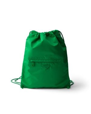 Prada Rucksack Mit Kordelzug Aus Re-Nylon - Grün