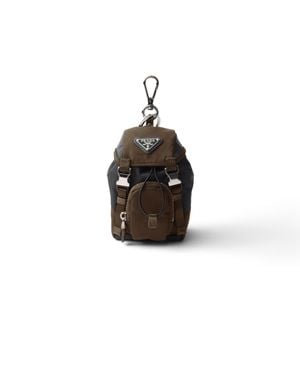 Prada Mini Icon Re-Nylon Keyring Charm - White