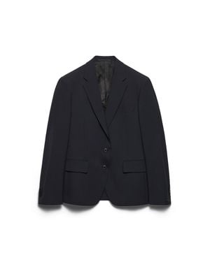 Prada Single-Breasted Wool Jacket - Blue