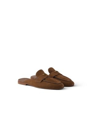 Prada Nubuck Mules - Brown