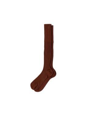 Prada Calf-Length Socks, Size 10 - Brown