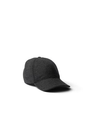 Prada Cloth Baseball Cap, Anthracite - White