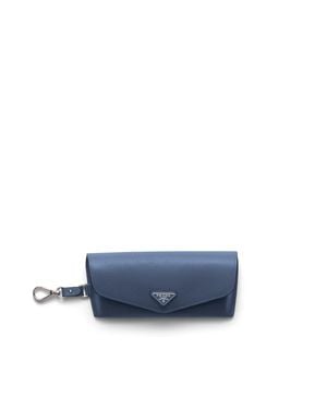 Prada Saffiano Leather Eyeglasses Case - Blue